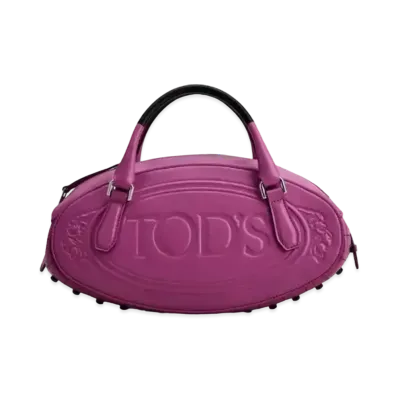 TOD'S Leather Boston Bag Mini "Violet"
