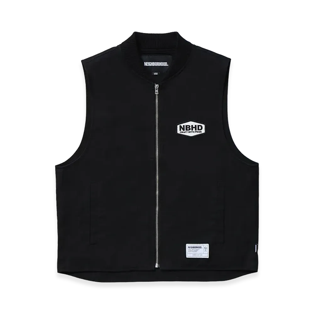 NEIGHBORHOOD Zip Work Vest "Black"