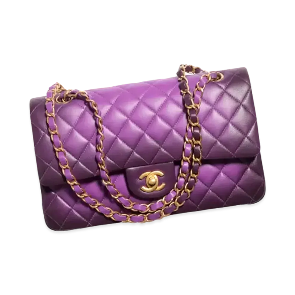 CHANEL Classic 11.12 Handbag Gradient Lambskin & Gold-Tone Metal "Purple"