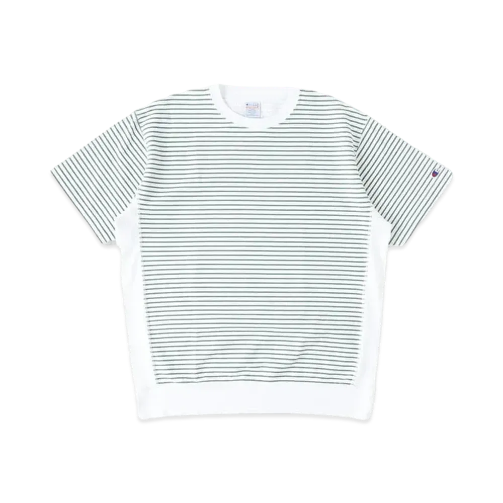 RHC Ron Herman x Champion Reverse Weave Striped Sweat Tee "White"