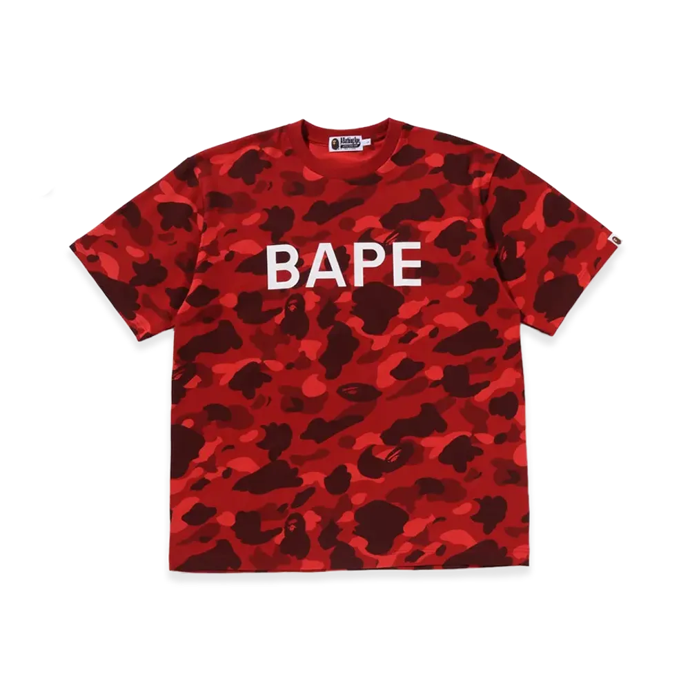 A BATHING APE Color Camo Bape Relaxed Fit Tee "Red"