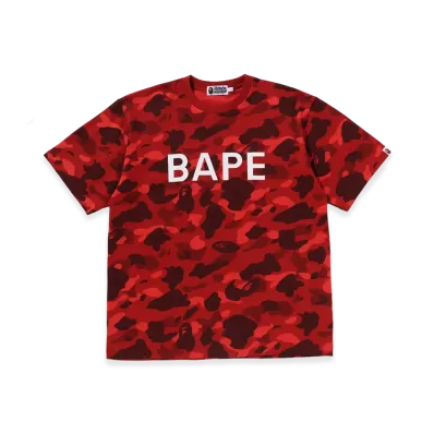 A BATHING APE Color Camo Bape Relaxed Fit Tee "Red"