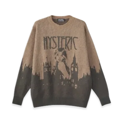 HYSTERIC GLAMOUR London Calling Jacquard Sweater "Beige"