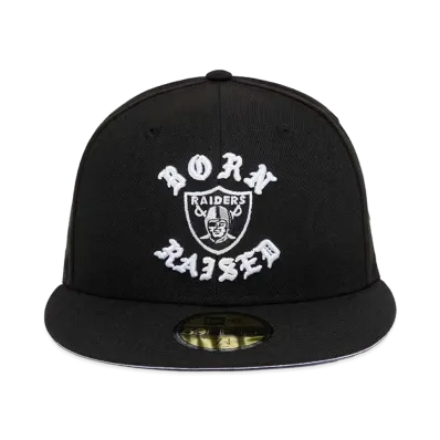 NEW ERA x Born x Raised x NFL + Raiders Fitted Rocker Hat "Black"