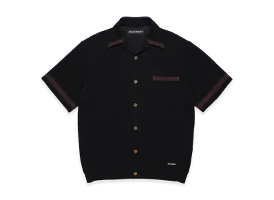 WACKO MARIA Knit Open Collar Shirt "Black"