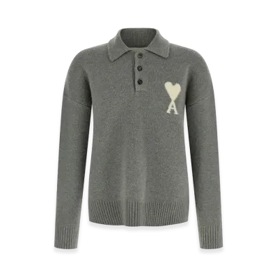 AMI PARIS Ami De Coeur Polo Shirt "Grey"
