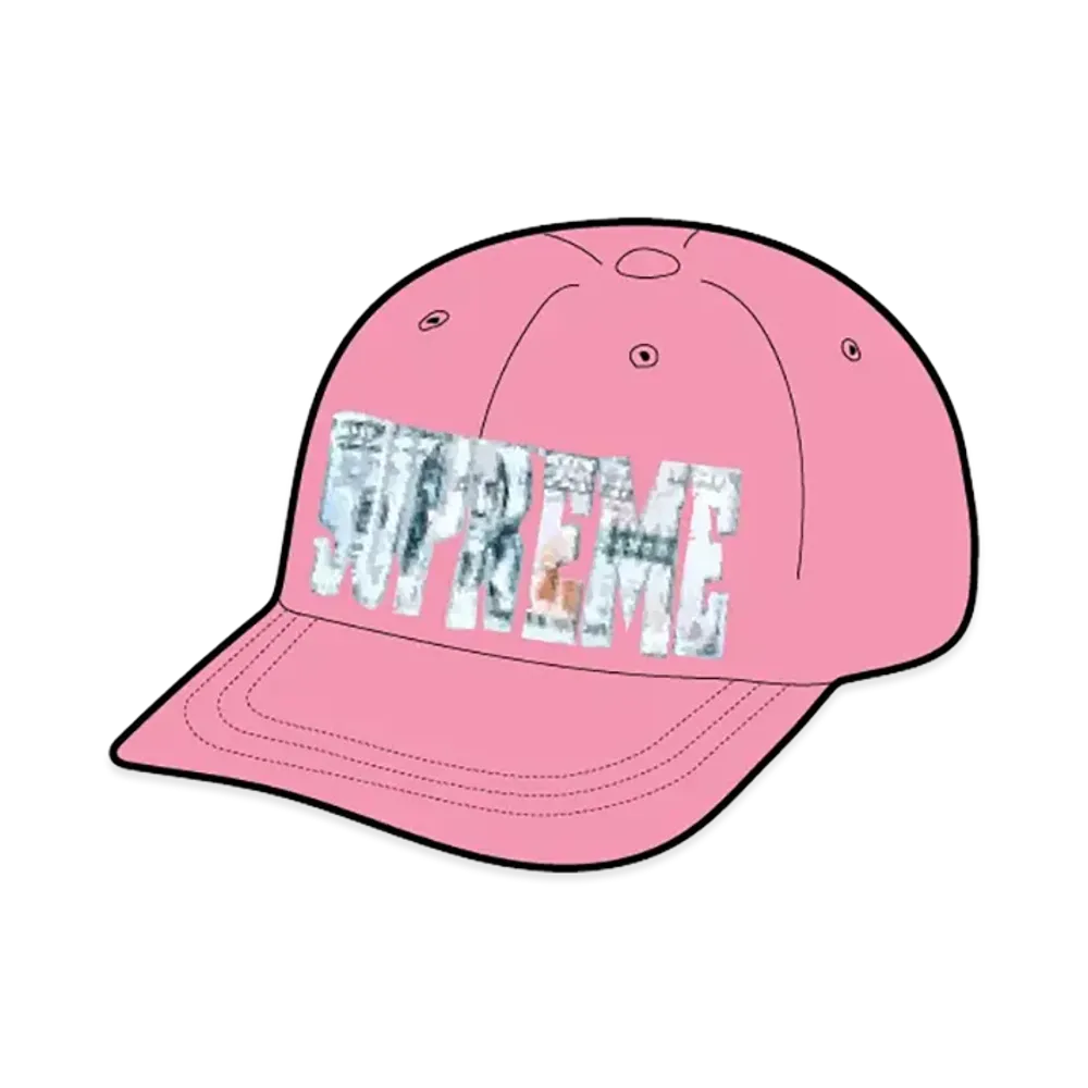 Supreme Embroidered Money Logo 6-Panel "Pink"