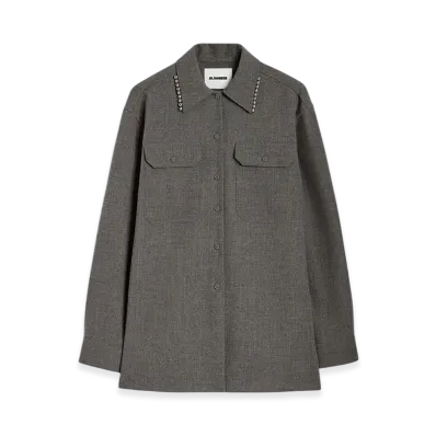 Jil Sander Wool Canvas Shirt "Volcanic Glass"