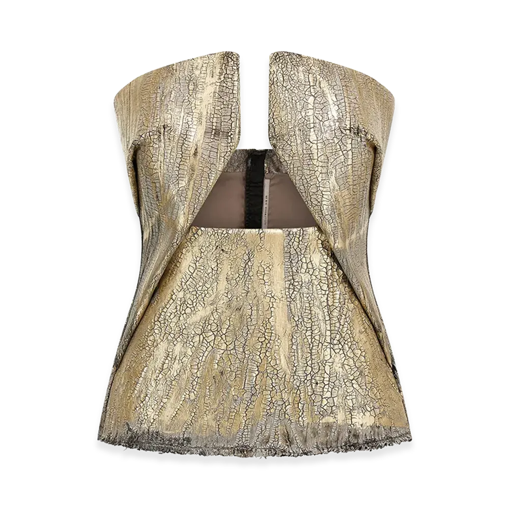 Rick Owens Women's Woven Prong' Top "Gold"