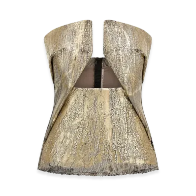 Rick Owens Women's Woven Prong' Top "Gold"