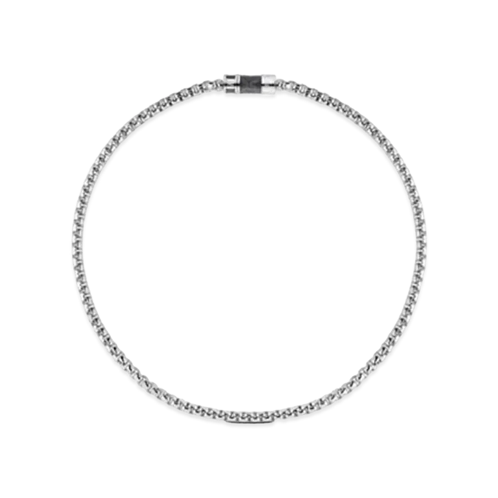 Louis Vuitton Chain Necklace Monogram Eclipse "Silver"