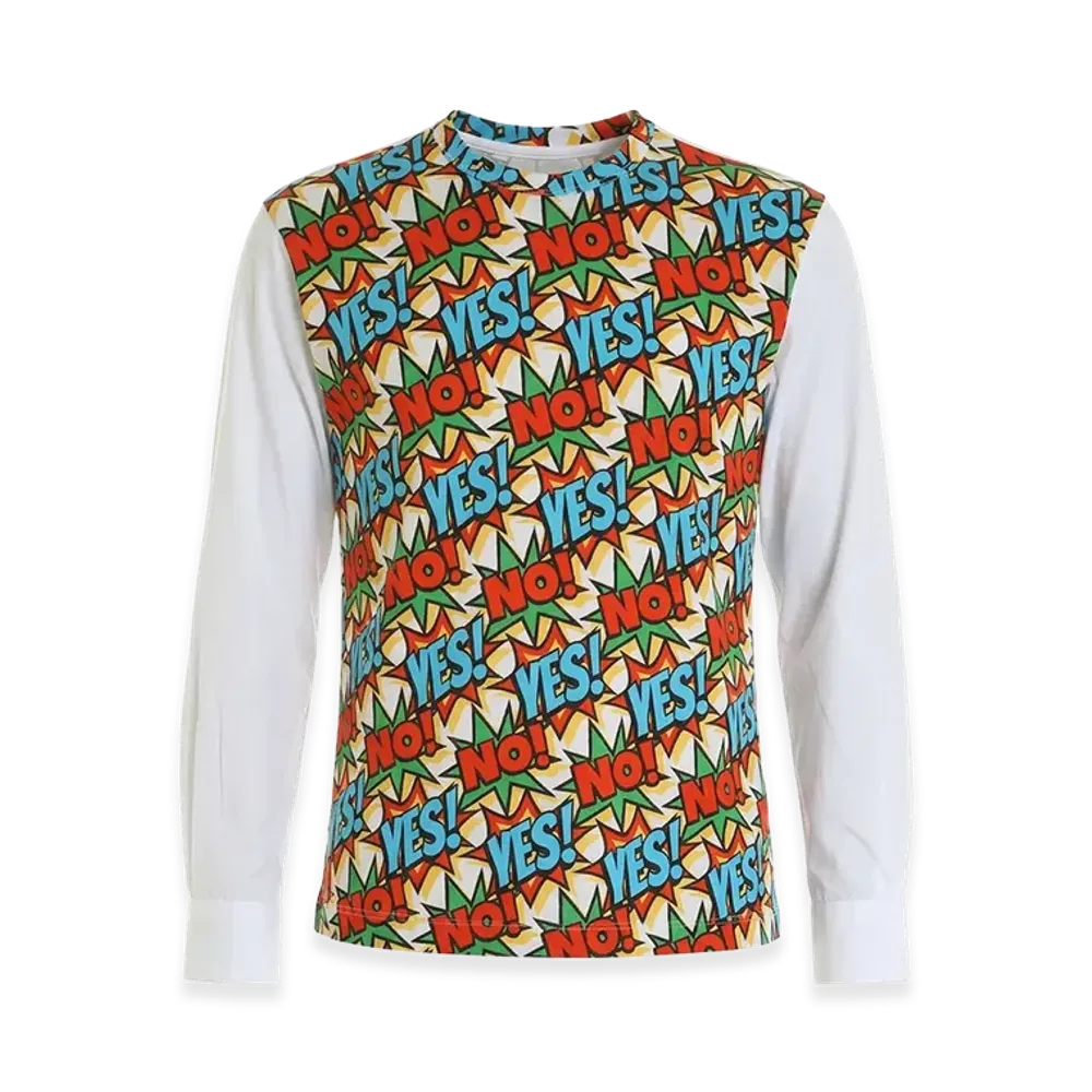 COMME des GARCONS SHIRT Comic Print T-Shirt With Cuffs "White"