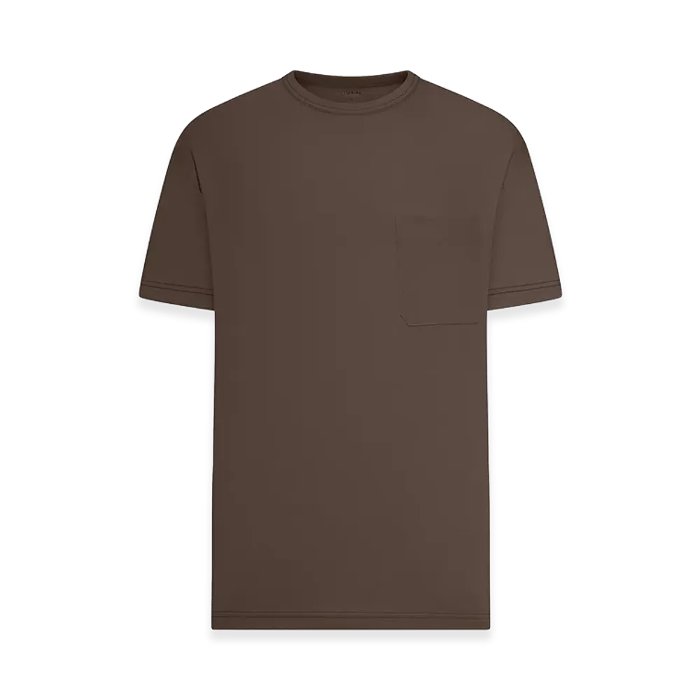 LEMAIRE Short-Sleeved Boxy T-Shirt In Heavy Jersey "Brown"