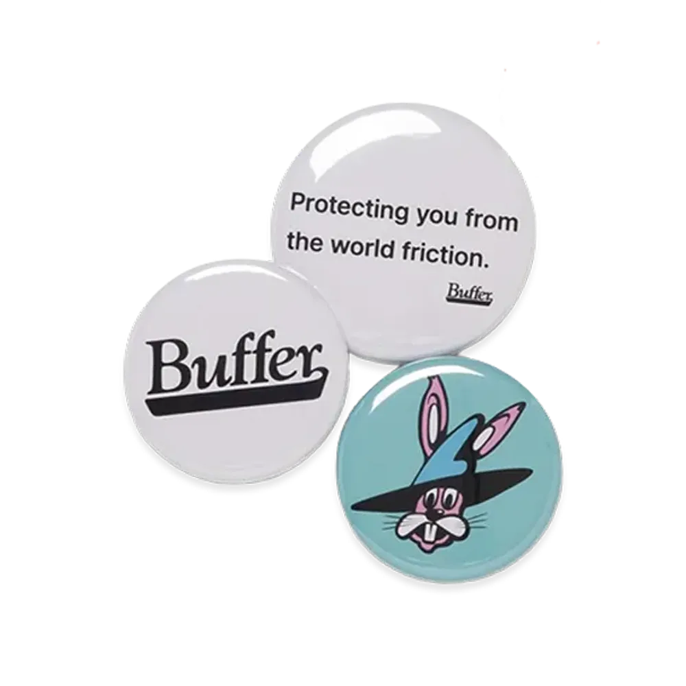 Buffer Button Badge Set "White"