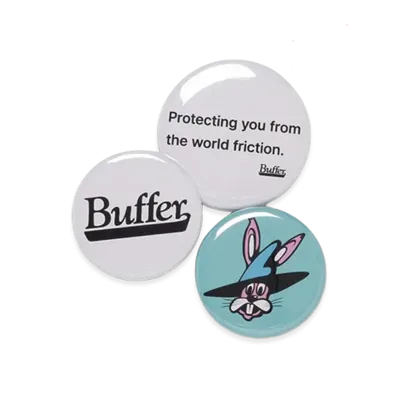 Buffer Button Badge Set "White"