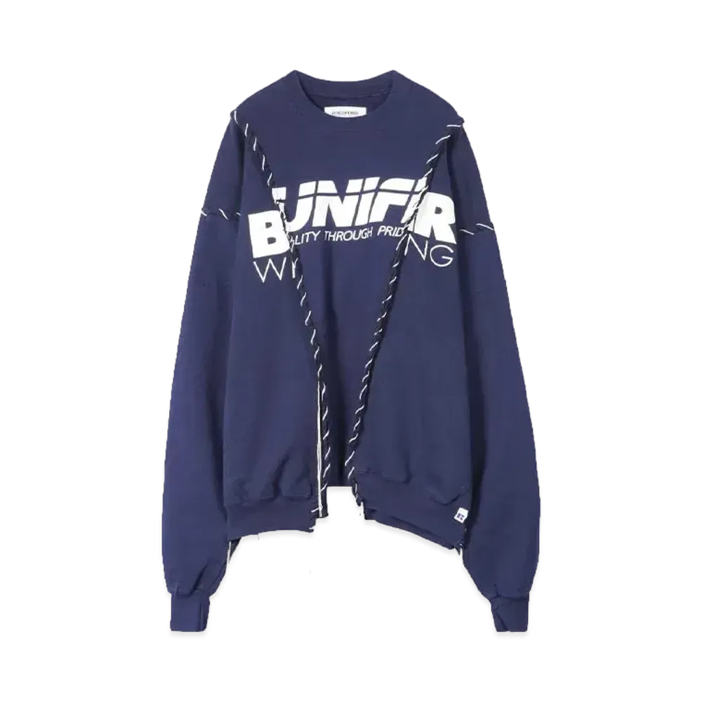 DISCOVERED HYPE DROP EXCLUSIVE LOOPING WIDE COLLEGE SWEAT "BLACK EX02"