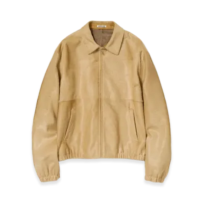 AURALEE Calf Hair Zip Blouson "Beige"