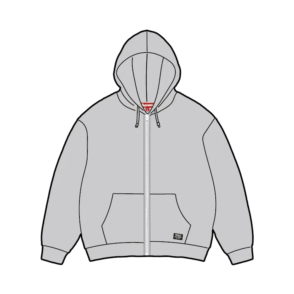 Supreme Hooded Zip Up Thermal "Heather Grey"