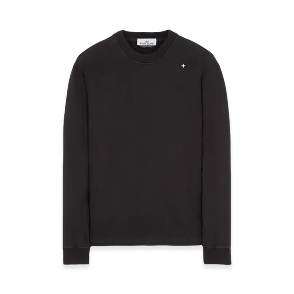 Stone Island 601G5 Stellina Super Stretch Cotton Fleece Crewneck Sweatshirt - 23FW "Black"