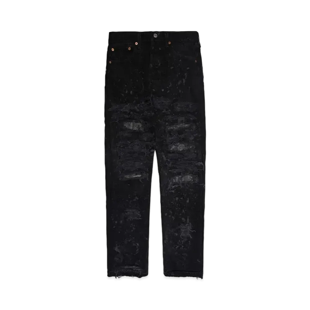 INNOCENCE NYC DESTROY LEATHER DENIM PANTS 32inch "Lt Denim"