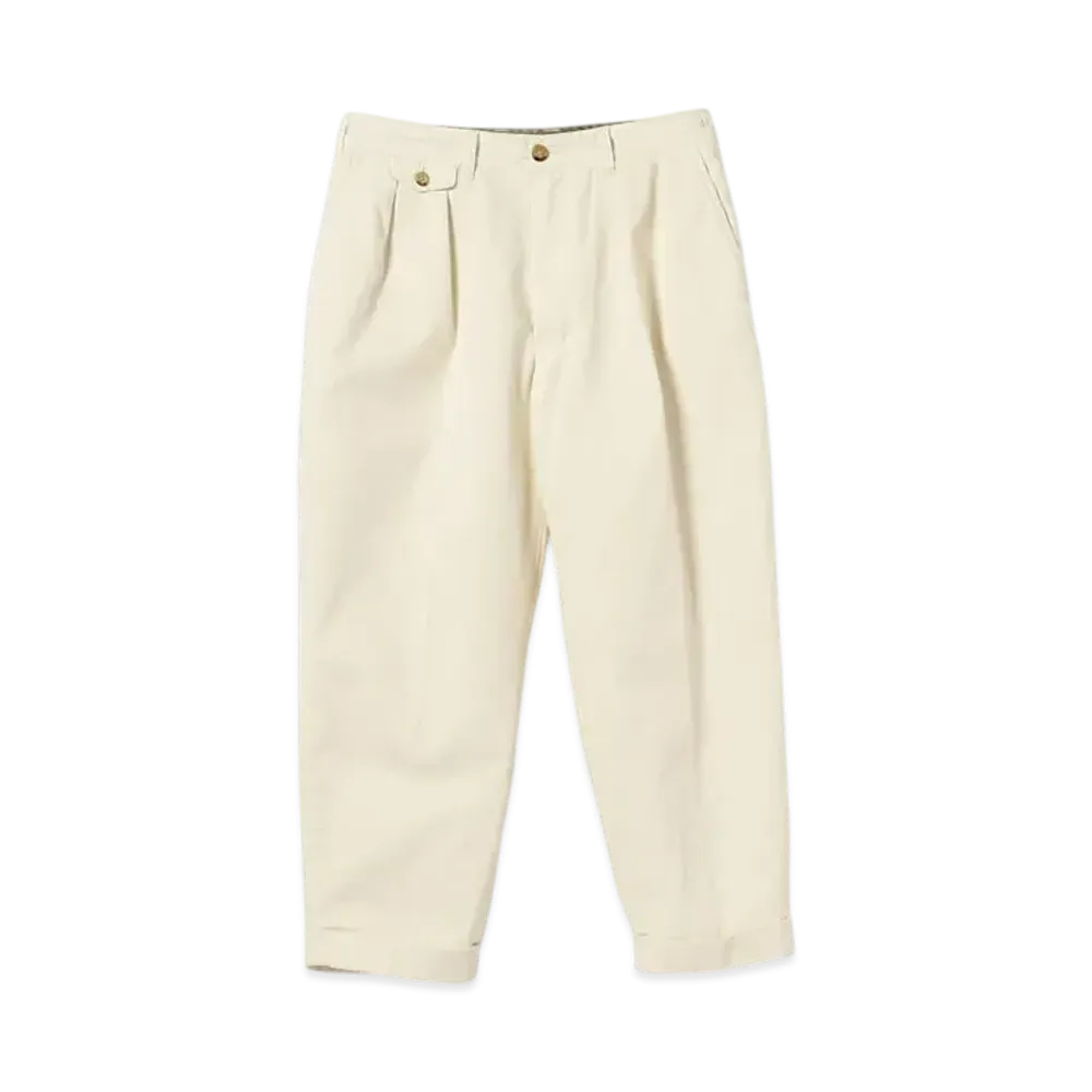 BEAMS 2 Pleats Chino "OffWhite"