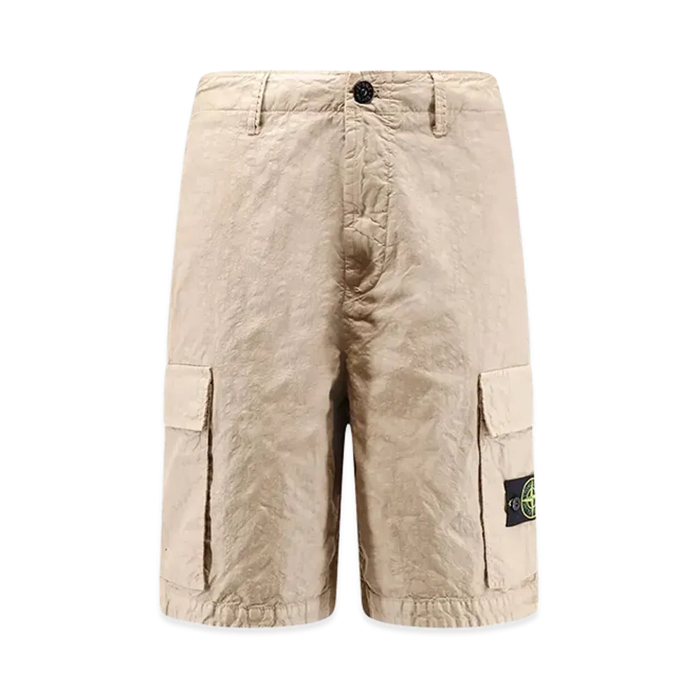 Stone Island Nylon Panama Loose Fit Cargo Bermudas "Beige"