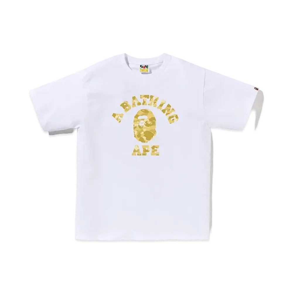 A BATHING APE College Tee "White/Yellow"
