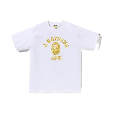 A BATHING APE College Tee "White/Yellow"