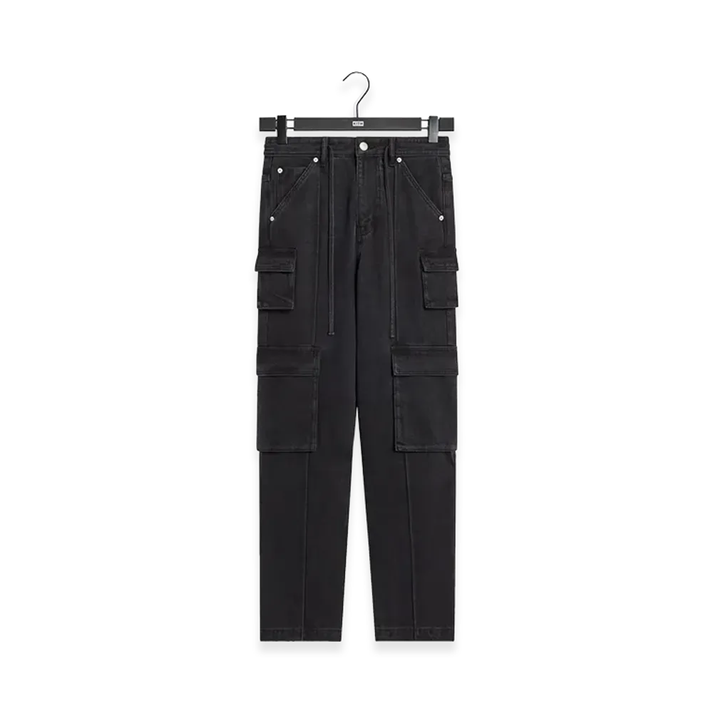 Kith Herringbone Denim Zane Cargo Pant "Black"