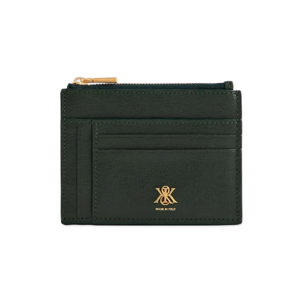 Kithmas Saffiano Leather Zip Card Case "Stadium"