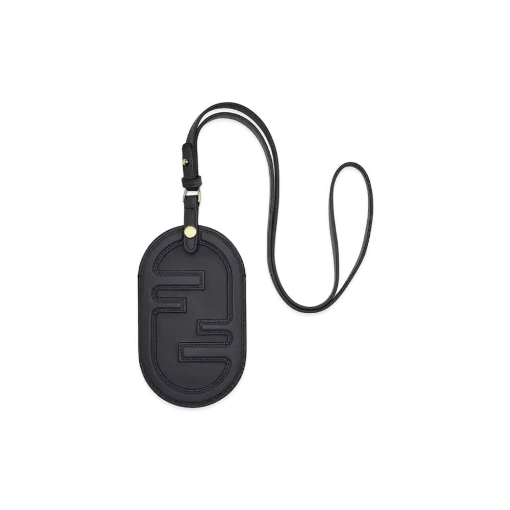 FENDI Leather Name Card Holder "Black"