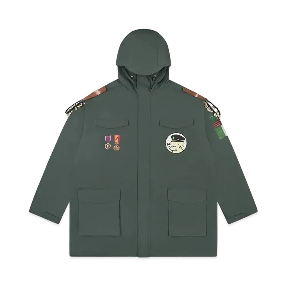 DENIM TEARS No Blacks No Irish No Dogs Parka "Army Green"