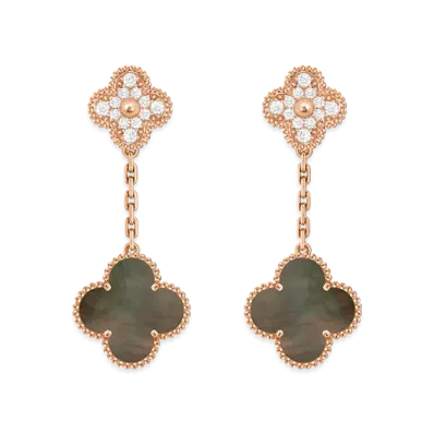 Van Cleef & Arpels Magic Alhambra earrings 2 motifs "18K Rose gold/Diamond/Mother-of-pearl"
