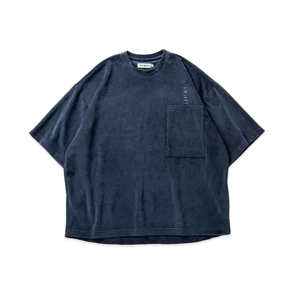TIGHTBOOTH Straight Up Velour T-shirt "Navy"