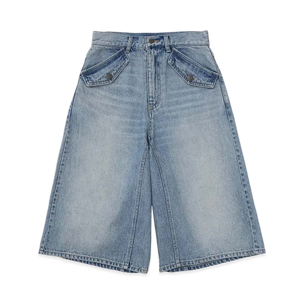 X-Girl Women's Flap Pocket Shorts "Light Indigo"