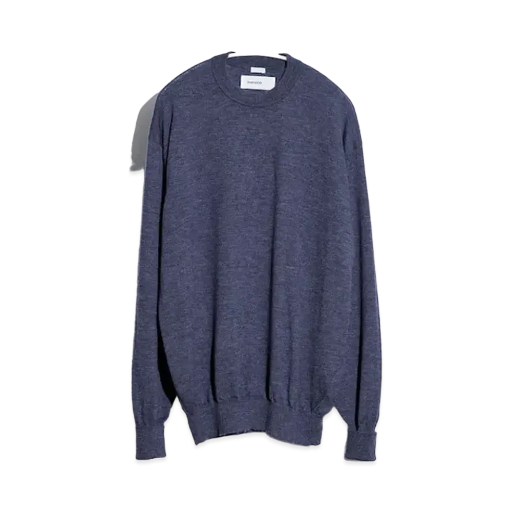 everyone A.PRESSE Cashmere High Gauge Crew Neck Sweater "Charcoal"