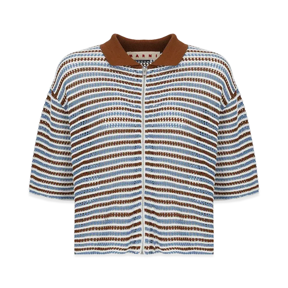 MARNI Women's Striped Crochet Cardigan "Multicolor"