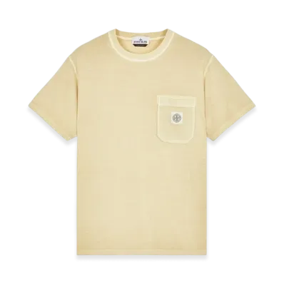 Stone Island 21957 Fissato Treatment Short Sleeve Organic Cotton T-Shirt - 24SS "Ecru"