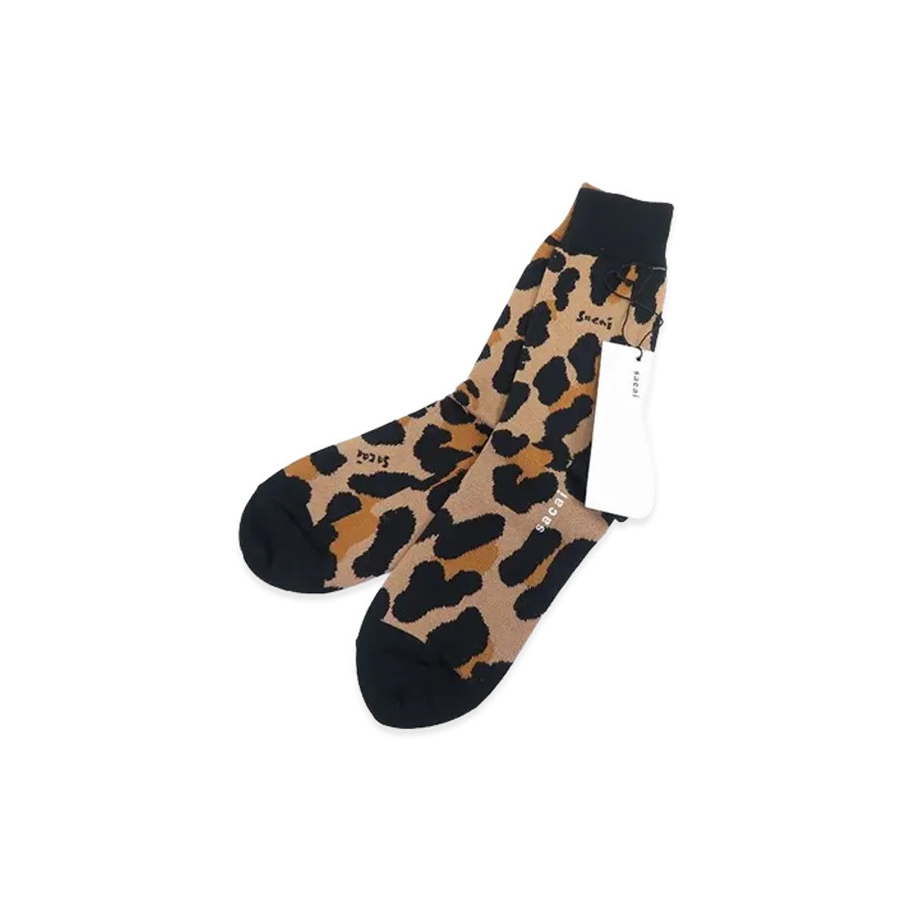 sacai Leopard Print Socks "Beige"