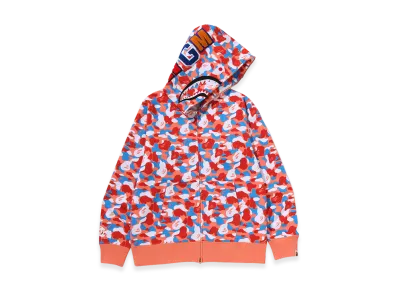 A BATHING APE Bape Store One Fukuoka Bldg. Shark Full Zip Hoodie "Multi"