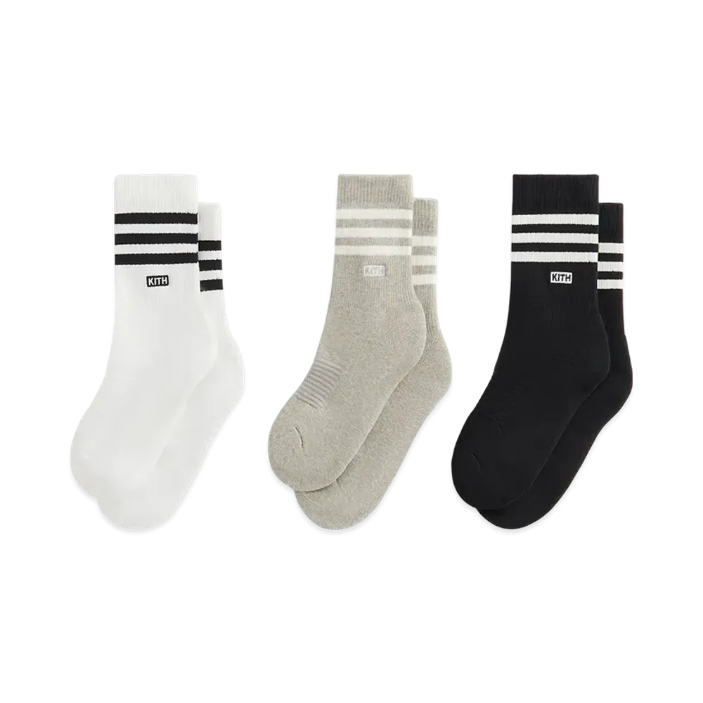 Kith x adidas Football Sock Pack "White/Gray/Black"