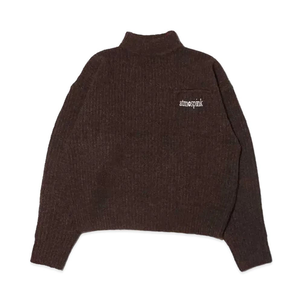 atmos pink High Neck Knit Tops "Brown"