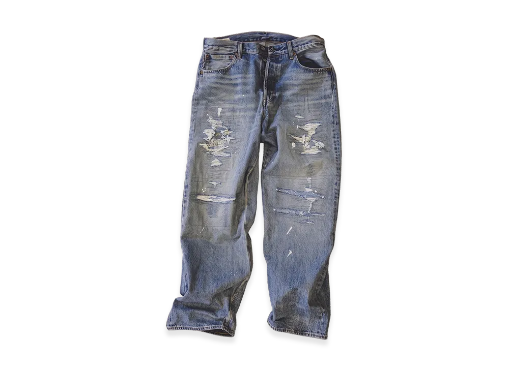 LEVI'S 501 Loose Crash & Repair Denim (BEAMS Limited Edition) "Indigo"