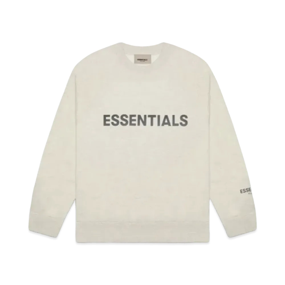 FEAR OF GOD ESSENTIALS 3D Silicon Applique Crewneck "Oatmeal Heather"