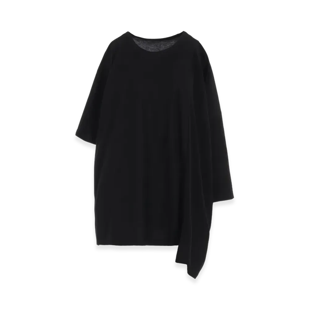 Y's Crepe De Chine Left Drop Blouse "Black"