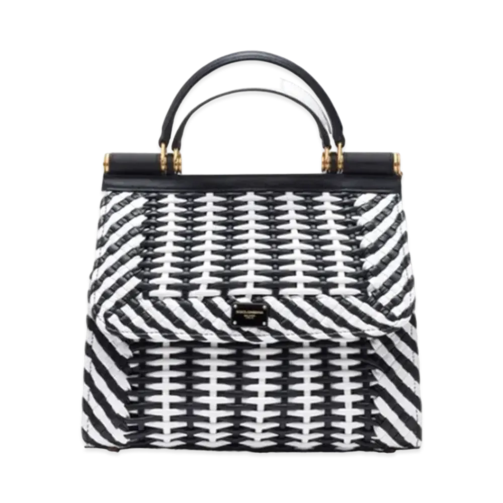 Dolce&Gabbana Sicily 58 Bag Medium Woven Nappa "Blackr"