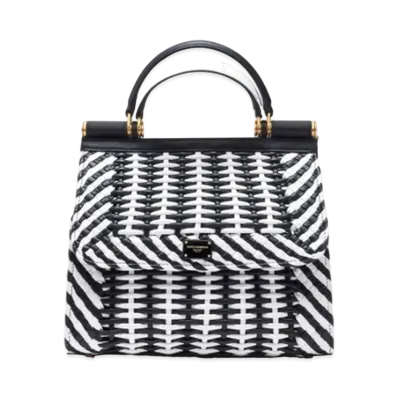 Dolce&Gabbana Sicily 58 Bag Medium Woven Nappa "Blackr"