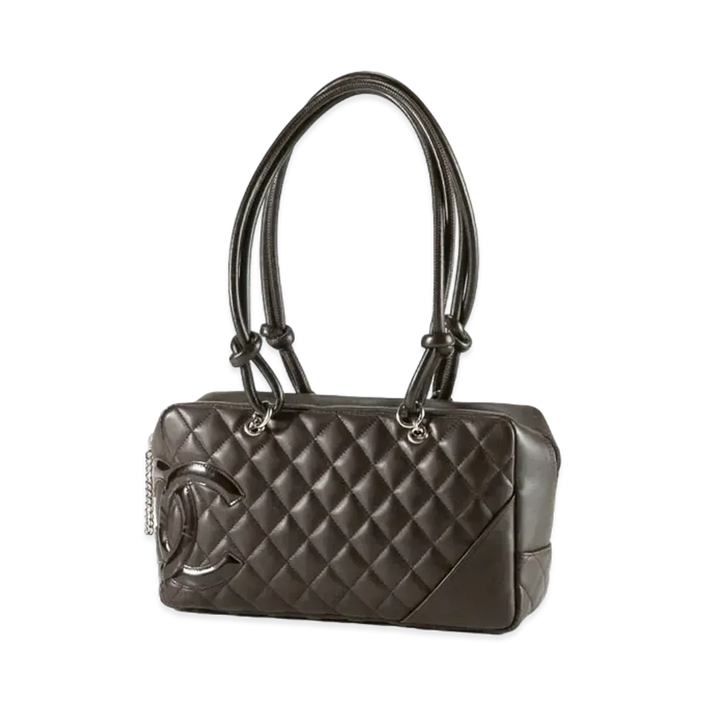 CHANEL Cambon Line Bowler Bag "Dark Brown/Enamel"