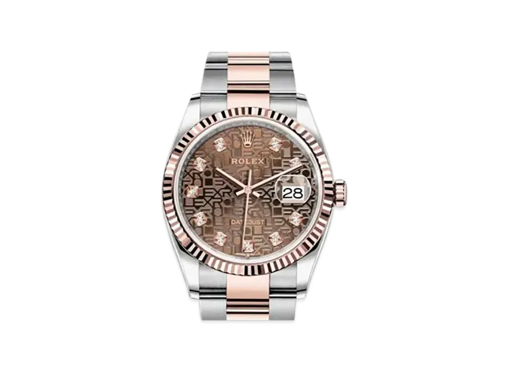 ロレックス デイトジャスト 36 ピンク文字盤 10Pダイヤモンド 126231G