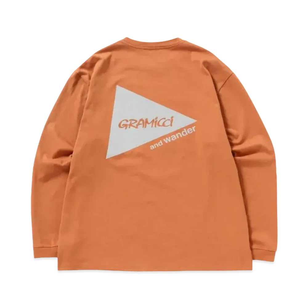 GRAMICCI x and wander Backprint L/S Tee "Orange"